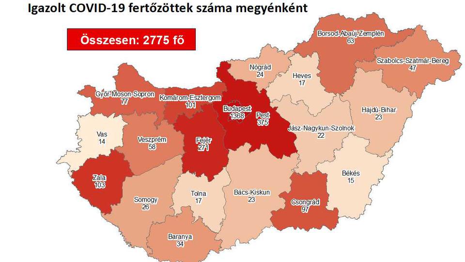 Vas megyben van a legkevesebb fertztt Magyarorszgon
