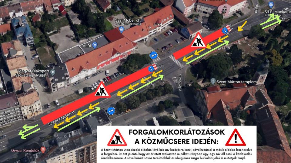 Megkezddik a Szent Mrton utcai csompont feljtsa Szombathelyen - forgalomkorltozsokkal jr